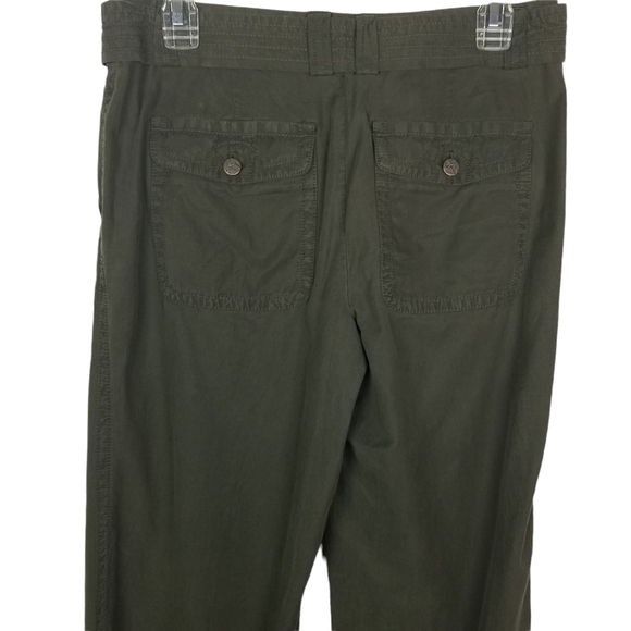 J. Crew City Fit Olive Green Silk Blend Convertible Pants Women's Size 2 - Picture 6 of 8